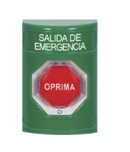 [SS2109EX-ES] Botón de Salida de Emergencia en Español, Acción Mantenida, Girar para Restablecer y LED Multicolor
